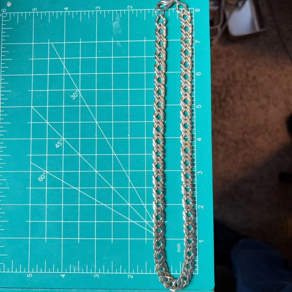 Necklace‎ Gold Tone Curb Link Chain Heavy Bold Mens Jewelry 16 Inch 12mm